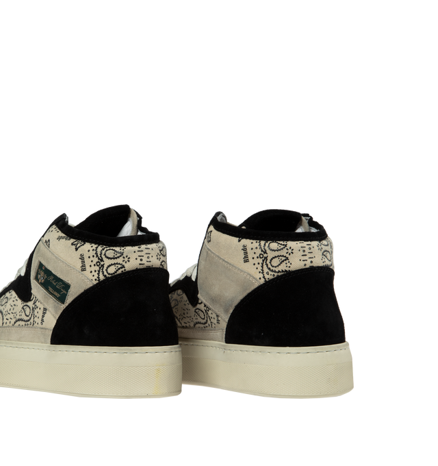 Image 3 of 5 - BLACK - RHUDE Cabriolets featuring vintage bandana print, lace-up vamp, logo label at the tongue and side labeling. 