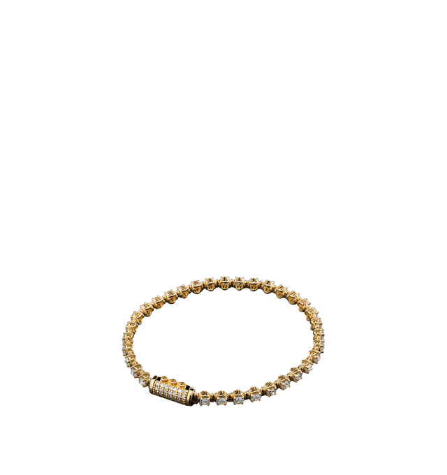 Image 1 of 1 - GOLD - Hoorsenbuhs Infinite Diamond Bracelet is crafted from 18K yellow gold and features a 3 mm tri-link motif with prong-set round brilliant Belgian-cut G VS1 diamonds. Length: 7". For personal consultation and detailed information about jewelry, please contact our dedicated stylist team at personalshopping@hirshleifers.com.This item may be restricted for online purchase to international clients. For assistance purchasing this item please contact our dedicated stylist team at personalshopp