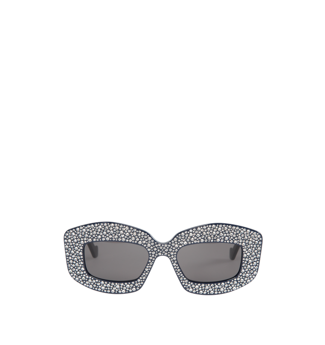 Image 1 of 3 - BLUE - LOEWE Screen sunglasses crafted in acetate with Swarovski crystal embellishments and an Anagram in a gold finish on the arm. 100% UVA/UVB protection. 