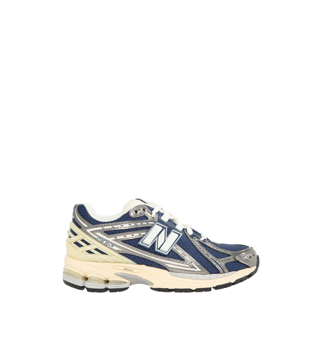 Image 1 of 5 - BLUE - NEW BALANCE 1906R Sneaker featuring ACTEVA LITE midsole cushioning, ABZORB SBS heel cushioning, N-ergy outsole provides superior shock absorption, Stability Web outsole technology provides added arch support, TPU heel cage and rubber outsole. Mesh upper with synthetic overlays. Unisex style in men's sizes.