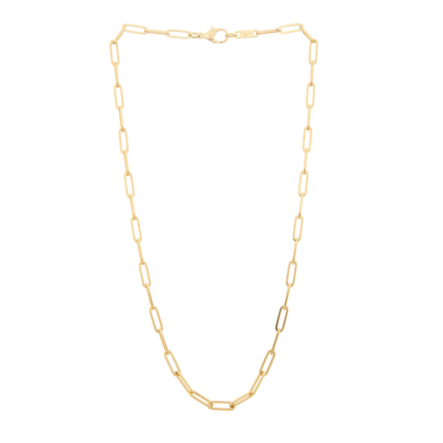 Image 1 of 1 - GOLD - JEMMA WYNNE Prive Large Trace Necklace featuring 18k yellow gold and 17 inches. Hirshleifers offers a range of initial pieces from this collection in-store. For personal consultation and detailed information about jewelry, please contact our dedicated stylist team at personalshopping@hirshleifers.com. This item may be restricted for online purchase to international clients. For assistance purchasing this item please contact our dedicated stylist team at personalshopping@hirshleifers.co