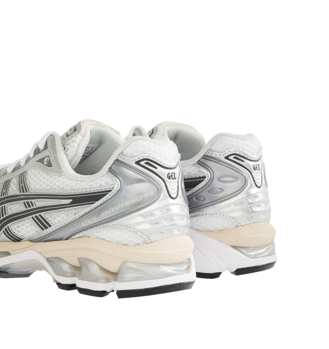 Image 3 of 5 - SILVER - Asics GEL-Kayano 14 Sneakers are lace-up style with rip-stop underlays, GEL cushioning, and TRUSSTIC support system. Unisex style in men's sizing.