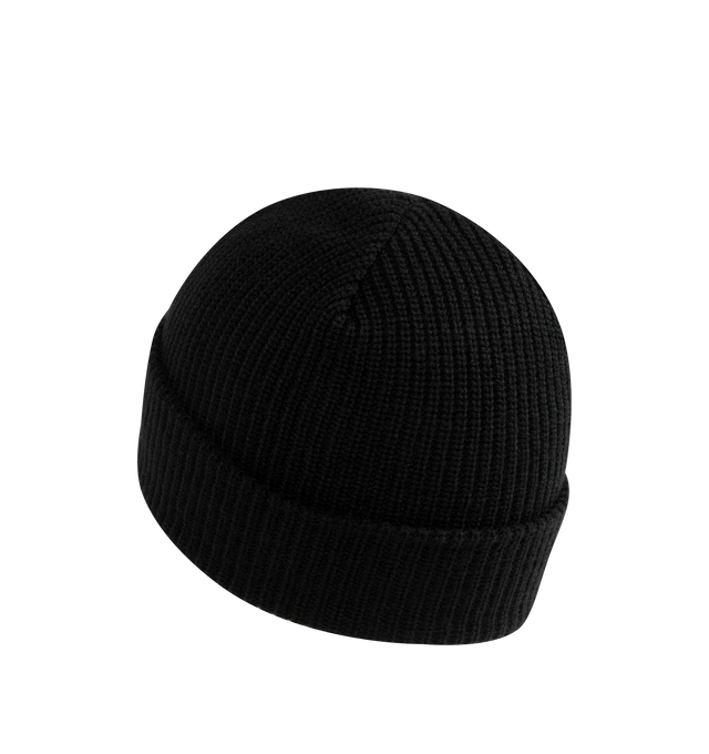 Image 2 of 2 - BLACK - PLEASURES Arch Beanie featuring a ribbed beanie, logo embroidery and folded brim.