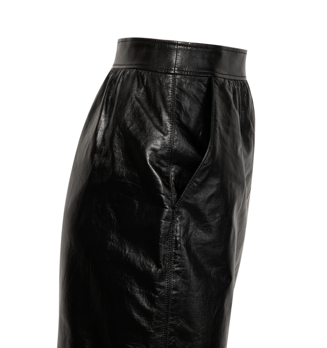 GLOSSED LEATHER SKIRT