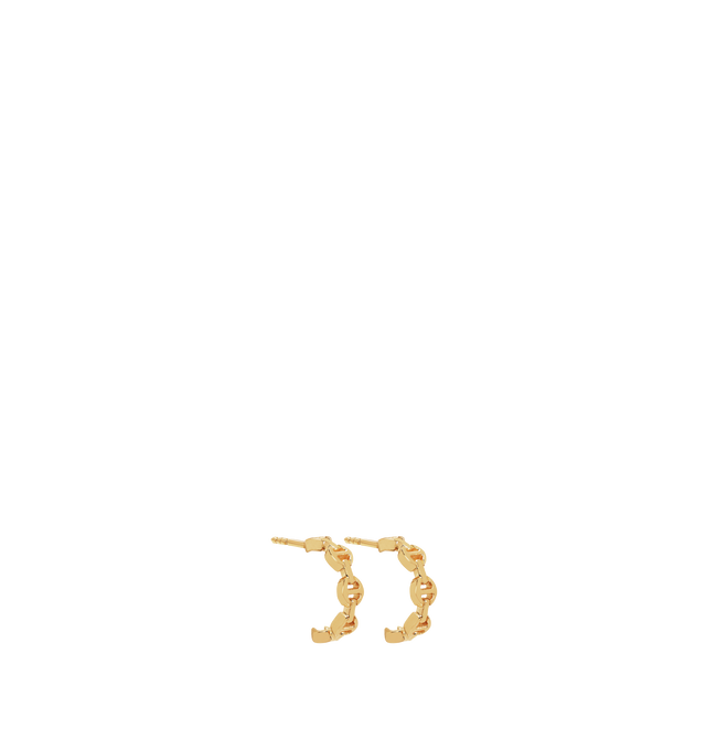 Image 1 of 2 - GOLD - HOORSENBUHS Crescent Earrings featuring a crescent shaped semi-circle earring and iconic anchor chain links. Hirshleifers offers a range of initial pieces from this collection in-store. For personal consultation and detailed information about jewelry, please contact our dedicated stylist team at personalshopping@hirshleifers.com. This item may be restricted for online purchase to international clients. For assistance purchasing this item please contact our dedicated stylist team at per