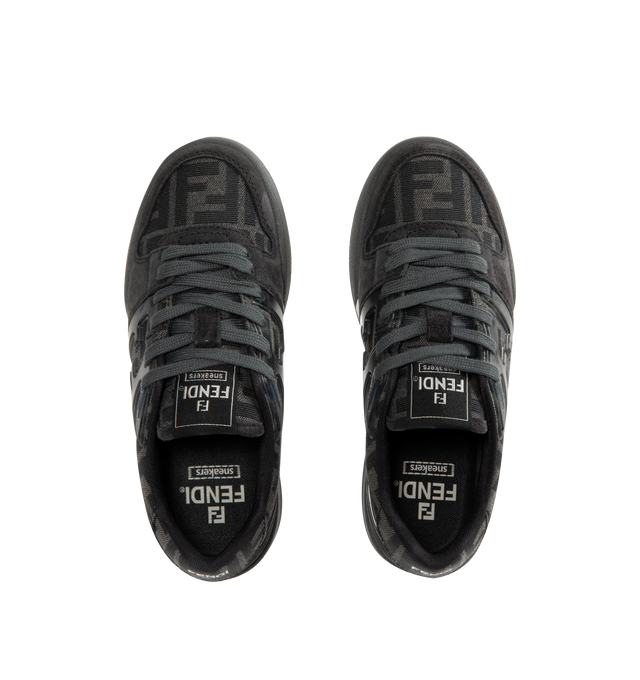 Image 5 of 5 - GREY - FENDI Match Canvas Low-Tops featuring injection-moulded FF appliqu, Fendi lettering on the side and rubber sole. 100% calf leather. Interior: 100% polyester. Made in Italy.