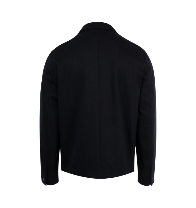 Image 2 of 3 - NAVY - MONCLER Cabalian Shirt Jacket featuring button closure, patch pockets, collar and logo patch.