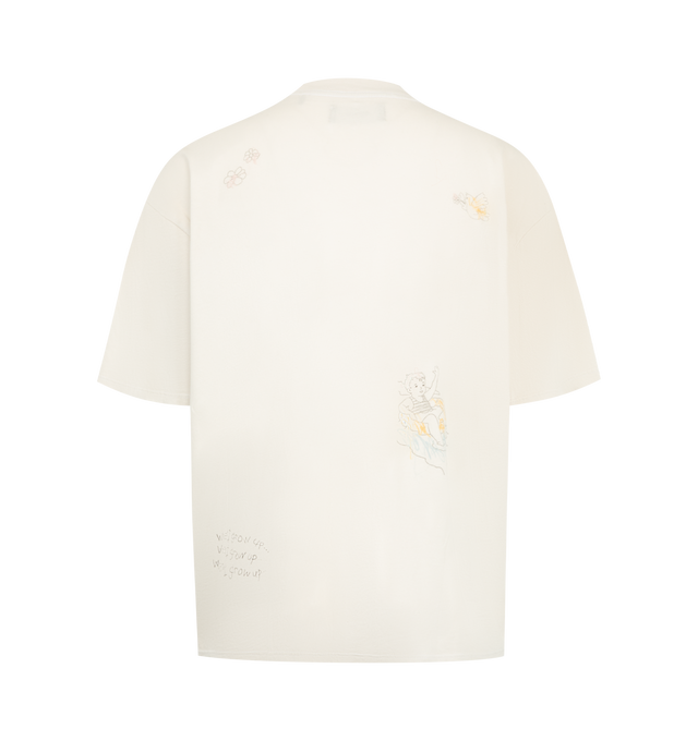 Image 2 of 2 - CREAM - Nahmias Men's Scribble Boxy T-shirt featuring crewneck, short sleeves, pulls over and graphic throughout. 100% cotton.