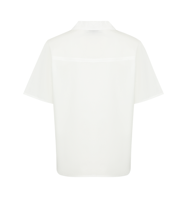 Image 2 of 2 - WHITE - DEIJI STUDIOS Sails Top featuring a relaxed collar, soft open neckline, short sleeves with gentle gathers at the shoulder and a button front closure. 100% organic cotton.
