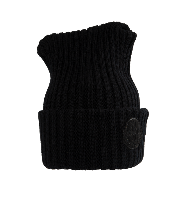 Image 1 of 2 - BLACK - MONCLER GENIUS MONCLER X ROC NATION BY JAY-Z HAT is a ribbed knit wool hat that has a fitted style. 100% wool. 