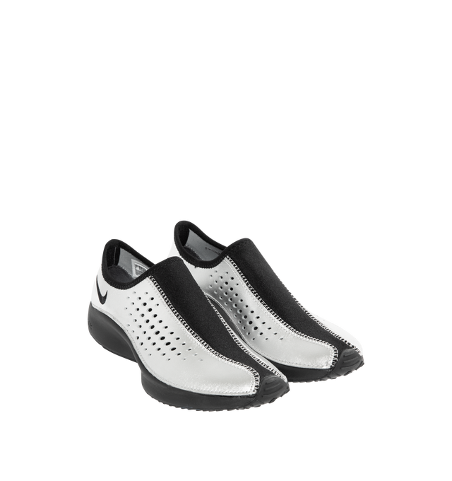 Image 2 of 5 - SILVER - NIKE Air Superfly Moc Sneaker featuring classic silhouette, slip-on design, large vent holes and rubber in the outsole.
