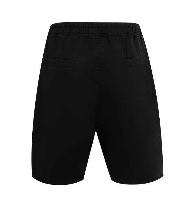 Image 2 of 3 - BLACK - Rick Owens DRKSHDW Bauhaus Shorts featuring drawstring at elasticized waistband, four-pocket styling, exposed zip fly, rivets and eyelets at front, webbing tabs at front, zip pocket at legs and dropped inseam. 100% organic cotton. Made in Italy.