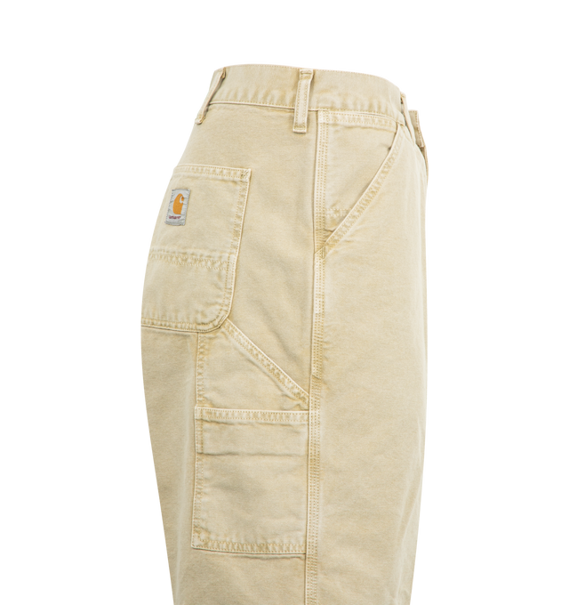 Image 3 of 3 - BROWN - CARHARTT WIP Single Knee Bermuda Shorts featuring diagonal side pockets, back patch pockets, belt loops and a concealed zip and button fastening. 100% cotton.