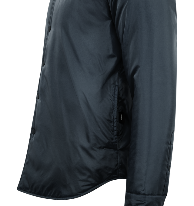 Image 3 of 3 - NAVY - ASPESI Camicia Re-Shirt featuring soft lightweight water-repellent nylon, nylon lining and padding in medium-weight wadding, visible press-stud fastening, in-seam side pockets, cuff with slit and press-studs, customised label with micro-injected aspesi logo and regular fit. 100% nylon.