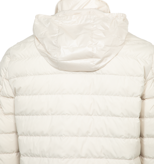 Image 4 of 4 - WHITE - MONCLER Alfit Down Jacket featuring polyester lining, down-filled, pull-out hood, zipper closure, zipped pockets and adjustable cuffs. 100% polyester. Padding: 90% down, 10% feather. Made in Moldova. 
