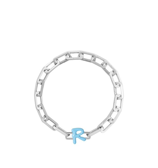 Image 7 of 8 - BLUE - Poubel by The Gstaad Guy "R" charm from the Alphabet Collection. All charms are made of .925 sterling silver, and are hand-painted using non-toxic lead-free enamel.Links sold separately. Hirshleifers offers a range of initial pieces from this collection in-store. For personal consultation and detailed information about jewelry, please contact our dedicated stylist team at personalshopping@hirshleifers.com