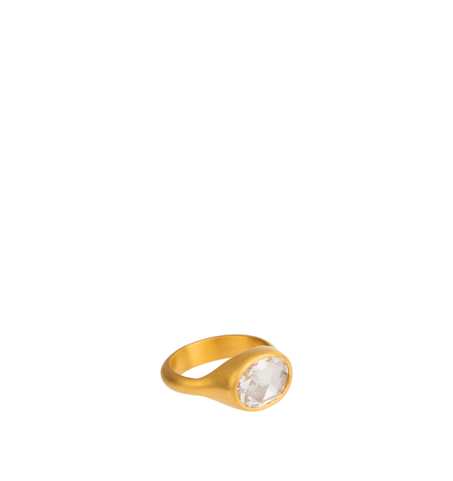 Image 1 of 1 - GOLD - Eli Halili Diamond Ring is handcrafted in 22K gold and features an exceptional 2.74-carat oval rose-cut diamond, showcasing the stone's distinctive faceting and natural brilliance. Graded E color and VS2 clarity and accompanied by a GIA certificate, this fine jewelry ring pairs the remarkable diamond with the warmth and organic character of high-karat gold, reflecting Eli Halili's signature artisanal craftsmanship. Main Material: 22K Gold. Gemstone: 2.74 CT Diamond. Cut: Oval Rose Cut.