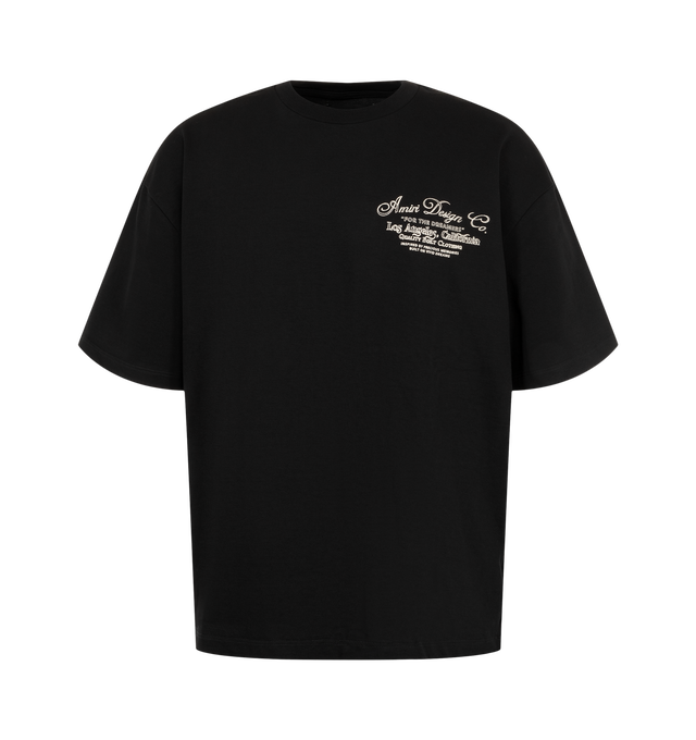 Image 1 of 2 - BLACK - Amiri Men's Dreamers Chain Stitch Oversized T-Shirt is crafted from cotton and features a relaxed oversized silhouette with signature Dreamers chain-stitch embroidery for a bold graphic finish. This designer T-shirt combines premium everyday comfort with Amiri's distinctive luxury streetwear aesthetic, making it an effortless statement piece for casual styling. Main Material: 100% Cotton.