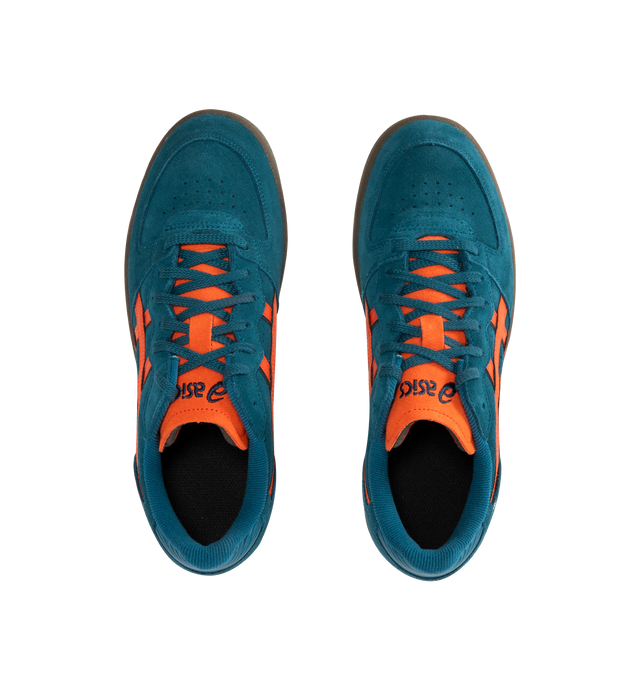 Image 5 of 5 - BLUE - ASICS Skyhand OG Sneaker featuring minimalistic suede paneling, FLYTEFOAM PROPEL cushioning, EVA heel wedge and gum outsole.