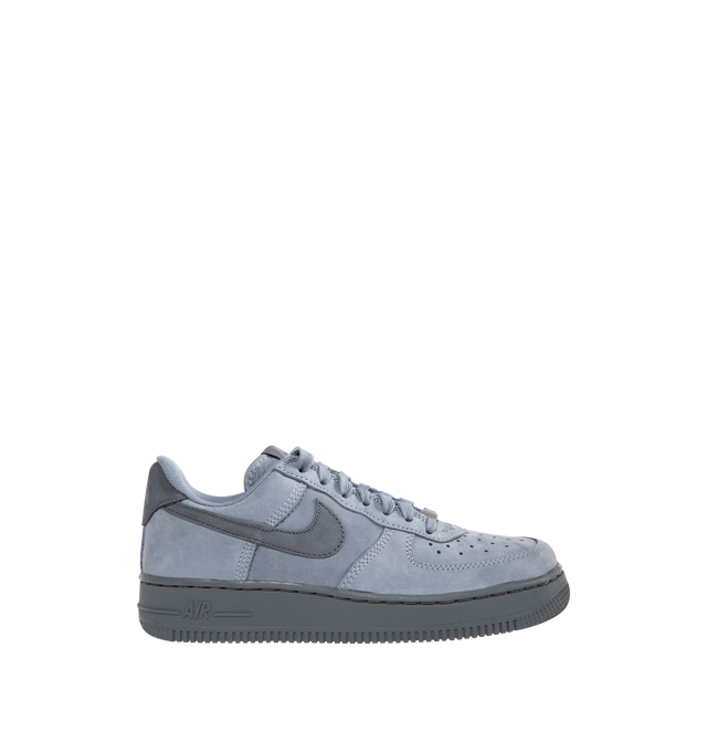 Image 1 of 5 - BLUE - NIKE Air Force 1 Low Retro Premium Sneaker featuring premium leather upper with perforated toe box, Nike Air technology and rubber outsole with heritage hoops pivot circles.