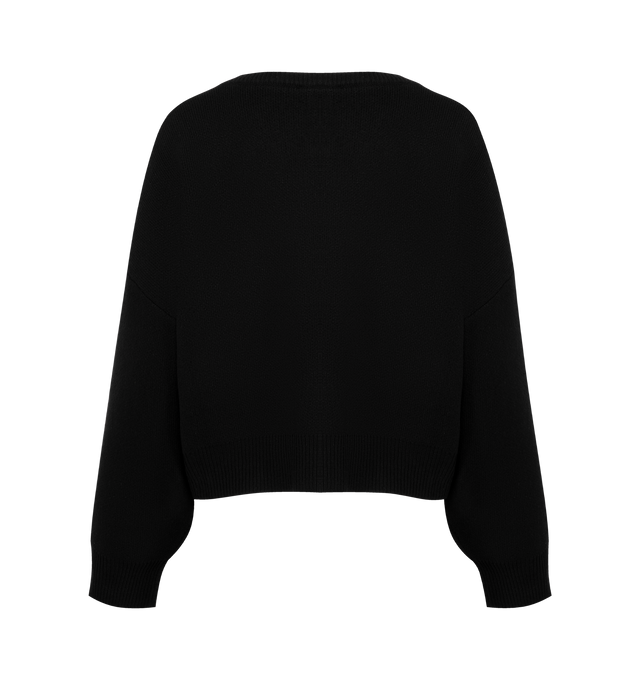 Image 2 of 2 - BLACK - DEIJI STUDIOS Pullover featuring a soft knit, relaxed silhouette, classic crew neckline, drop shoulder, ribbed cuffs and hem detailing with subtle structure. 10% RWS certified wool, 63% recycled polyester, 25% recycled nylon and 2% spandex.