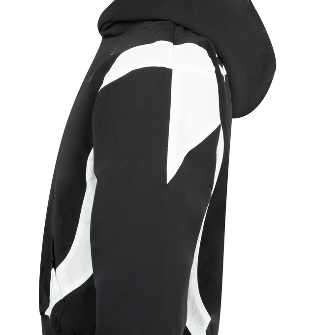 Image 3 of 3 - MULTI - RHUDE Lago Soccer Jersey Hoodie featuring long sleeve cotton heavyweight jersey hoodie with Rhude "Lago Soccer" graphic designs on the front chest and back, a kangaroo front pocket and dropped shoulders. 66% cotton, 34% nylon.