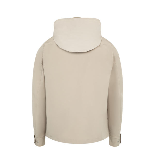 Image 4 of 4 - NEUTRAL - MONCLER Noues Field Jacket featuring micro soft lining, pull-out hood, zipper and snap button closure, zipped pockets and patch pockets with snap button closure. 85% polyester, 15% cotton. Padding: 100% polyester. Made in Romania.