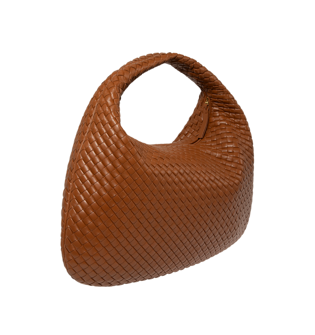 Image 2 of 3 - BROWN - Bottega Veneta Maxi Veneta Bag featuring maxi padded Intrecciato supple leather shoulder bag with single compartment, one zipped pocket, zip closure and suede lining. Lambskin. Made in Italy. This item may be restricted for online purchase to international clients. For assistance purchasing this item please contact our dedicated stylist team at personalshopping@hirshleifers.com.