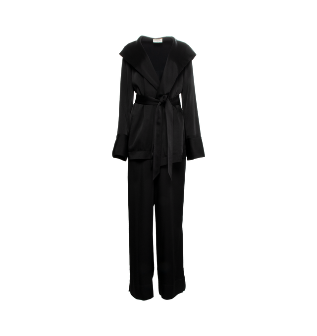 CREPE SATIN BELTED JACKET