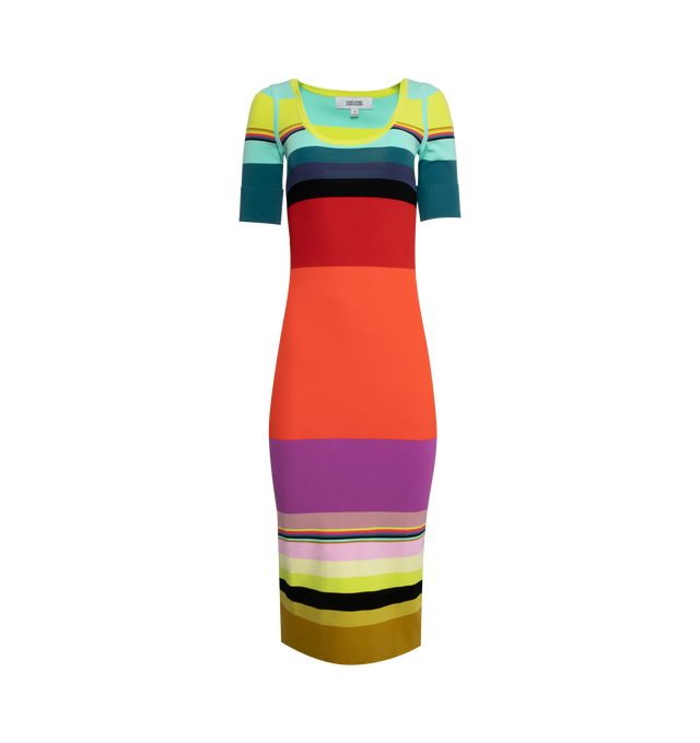 SHORT SLEEVE KNIT BODYCON DRESS