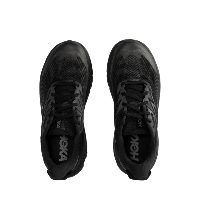 Image 5 of 5 - BLACK - HOKA Challenger 8 GTX Sneaker featuring GORE-TEX Invisible Fit membrane, reflective details, 100% rRPET engineered mesh, 3D screenprinted toe cap, multi-directional 4mm lugs, heel loop and EVA midsole.