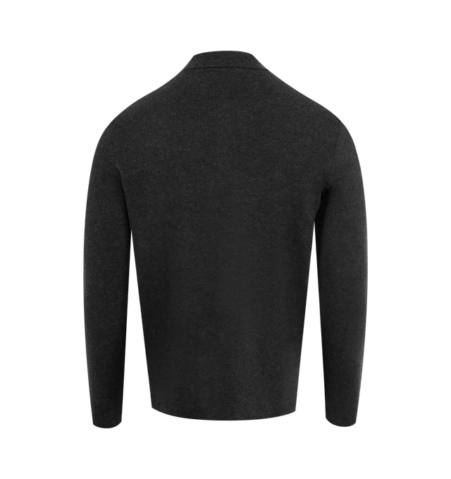 Image 2 of 2 - GREY - THE ROW Iverson Jacket in Silk, Cashmere, and Cotton featuring minimal shirt jacket, regular fit and exposed front placket with horn button closure. 25% silk, 40% cashmere, 35% cotton. Made in Italy.