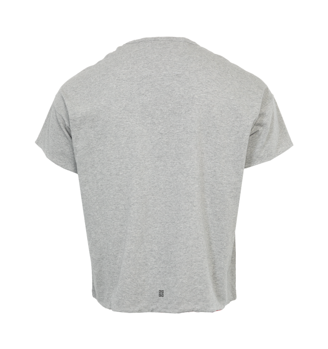 Image 2 of 3 - GREY - GIVENCHY VINTAGE SHORT SLEEVE TEE featuring crew neck, short-sleeved, graphic print and small 4G emblem on the lower back. 100% cotton. 