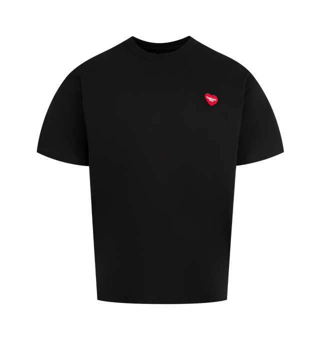 Image 1 of 2 - BLACK - CARHARTT WIP Heart II Hartt T-shirt featuring crewneck, short sleeves, heart logo on the chest, graphic print on the back and straight hem. 100% cotton.