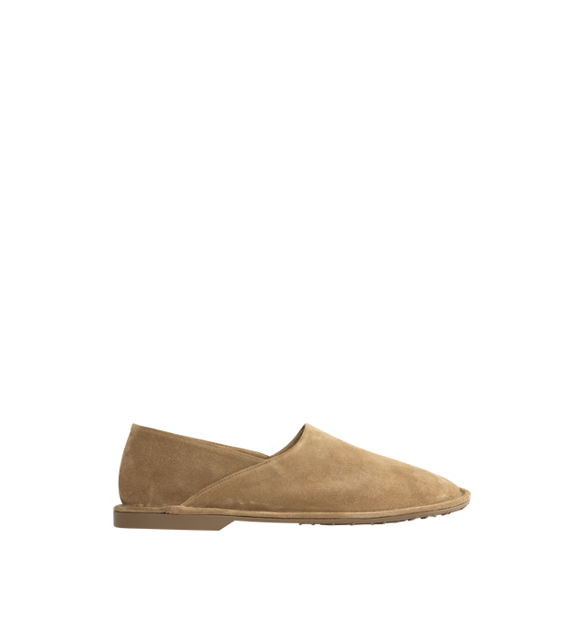 Image 1 of 4 - BROWN - LOEWE Folio Slipper featuring a lightweight deconstructed upper, flexible tonal rubber sole and signature round asymmetrical toe shape. Padded insole and rubber outsole. Calf Suede. Made in Italy.  