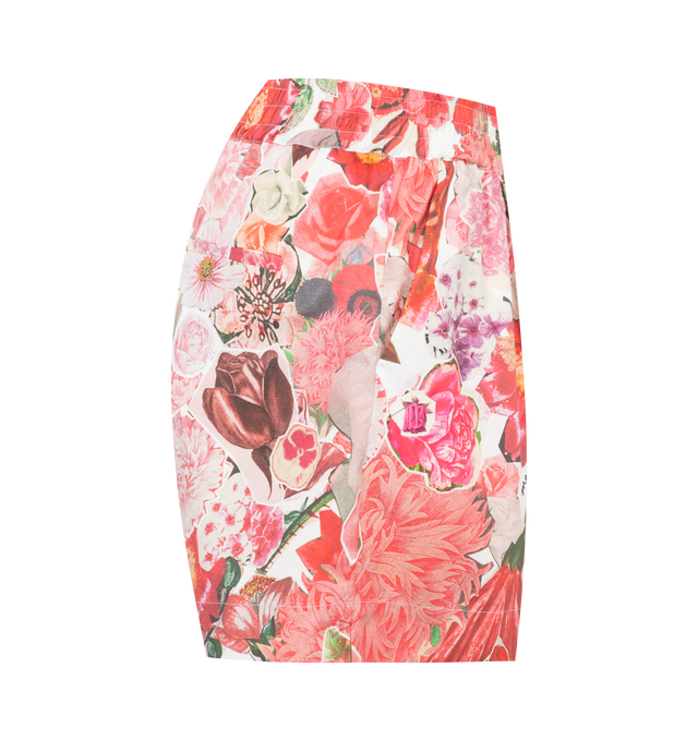 Image 3 of 3 - PINK - Marni Allover Floral Printed Shorts featuring high waist, pull-on style with elasticated waistband. 100% Cotton. Made in Italy. 