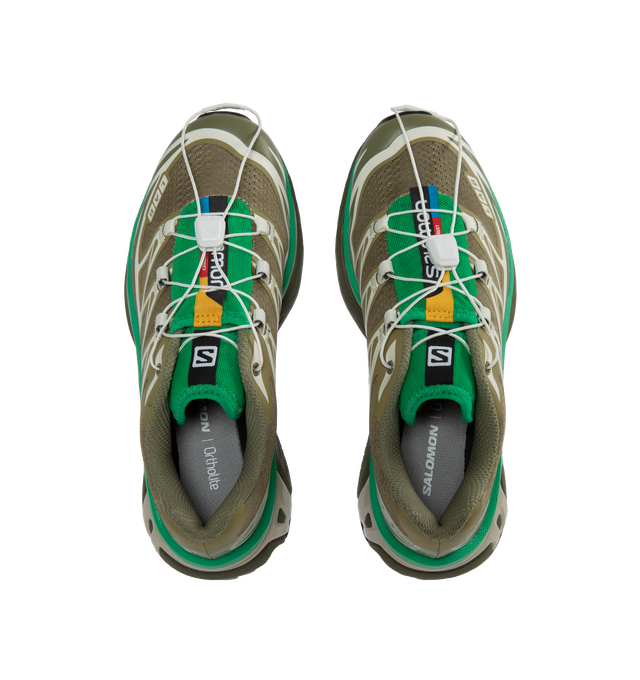 Image 5 of 5 - GREEN - SALOMON XT-6 featuring lightweight, streamlined construction with a mix of resistant TPU film and mesh designed to last. 
