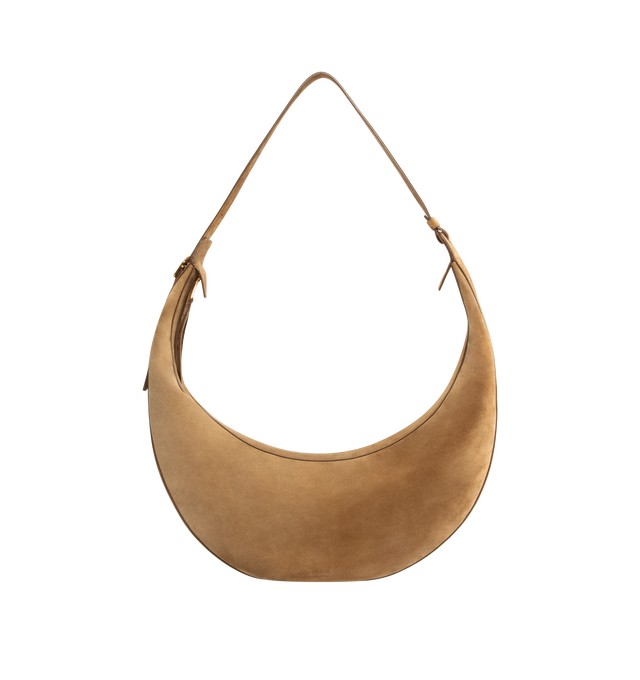 Image 1 of 3 - BROWN - KHAITE Augustina Hobo Bag featuring a lightweight zip-top hobo refined by clean lines and pristine finishing. Adjust the integrated strap to carry on the shoulder or across the body. 14.5 in x 3 in x 8.5 in. 100% calfskin.