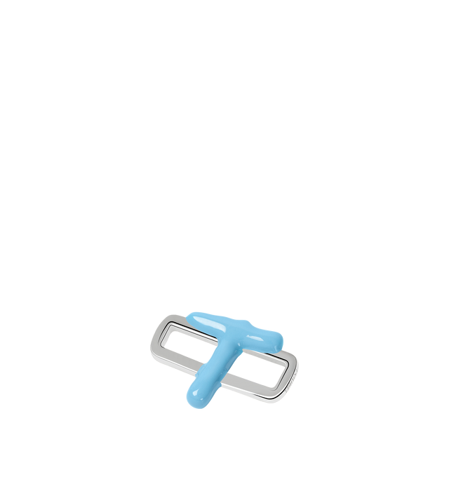 Image 6 of 8 - BLUE - Poubel by The Gstaad Guy "T" charm from the Alphabet Collection. All charms are made of .925 sterling silver, and are hand-painted using non-toxic lead-free enamel.Links sold separately. Hirshleifers offers a range of initial pieces from this collection in-store. For personal consultation and detailed information about jewelry, please contact our dedicated stylist team at personalshopping@hirshleifers.com