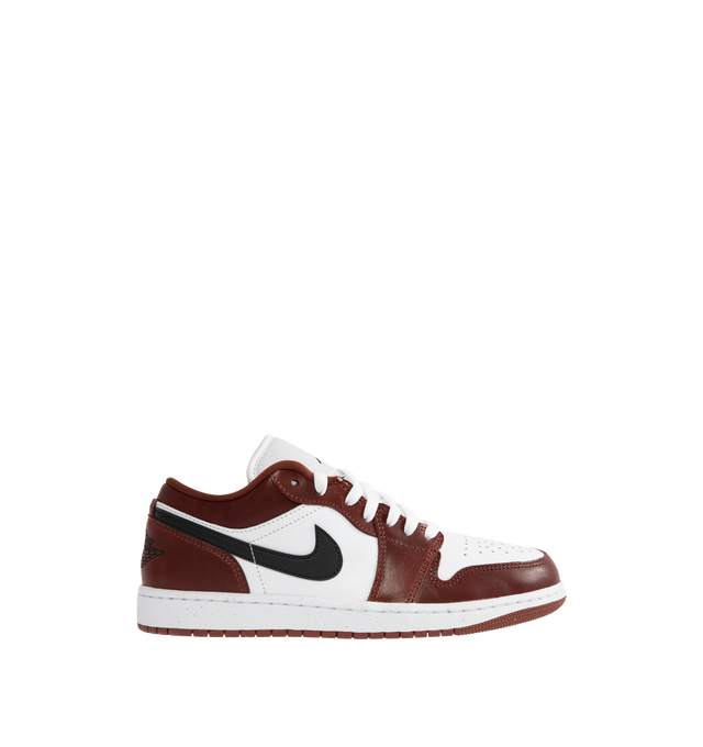 Image 1 of 5 - RED - JORDAN Air Jordan 1 Low SE Sneaker featuring real and synthetic leather in the upper, Nike Air technology, foam midsole, rubber in the outsole, wings logo on heel and jumpman on tongue.
