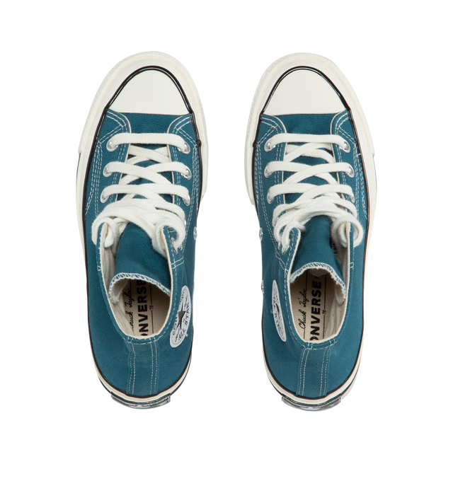 Image 5 of 5 - BLUE - CONVERSE Chuck 70 Vintage Canvas featuring durable canvas upper, OrthoLite cushioning, egret midsole, ornate stitching, rubber sidewall, iconic Chuck Taylor ankle patch and vintage All Star license plate. 