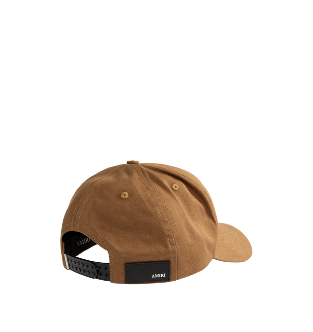 Image 2 of 2 - NEUTRAL - Amiri Crystal MA Outline Canvas Hat is crafted from cotton canvas and features MA icon embroidery accented with crystal embellishments, a curved brim, embroidered eyelets, and a double snapback closure. Main Material: 100% Cotton. Crown Circumference: 23 in. Crown Height: 3.75 in. Visor Width: 2.75 in. Made in the United States.