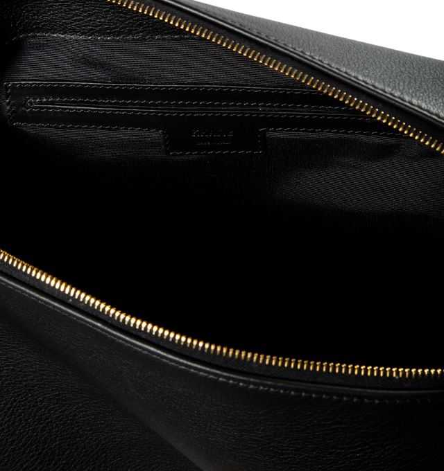 Image 3 of 3 - BLACK - KHAITE Clara Shoulder Bag featuring pebbled leather, chain-link strap, dual-zippered top and internal slip pocket. 16 x 4 x 10.5 inches. Handle drop: 7 inches. 100% calfskin. Made in Italy.  