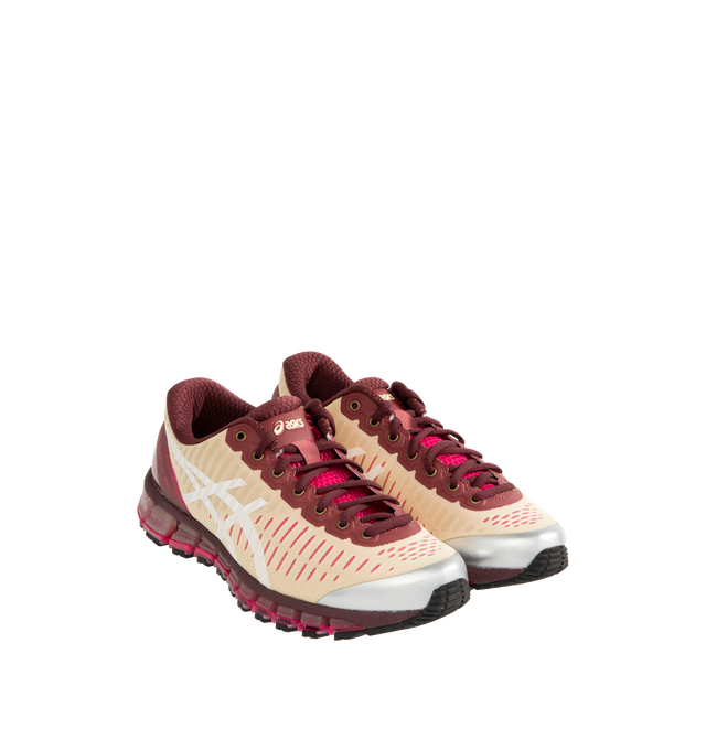 Image 2 of 5 - RED - ASICS Above the Clouds Gel-Quantum 360 Sneaker featuring TRUSSTIC support, rubber outsole grip, logo on the side, FF BLAST PLUS Foam, lace-up closure, MOIS TECT mesh upper, 360 GEL Midsole and rubber outsole.