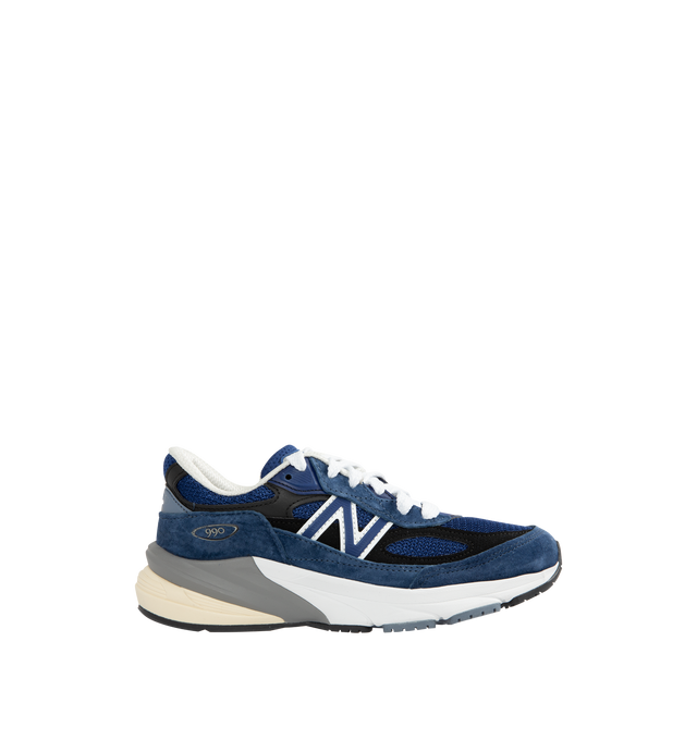 Image 1 of 5 - BLUE - NEW BALANCE 990V6 Sneaker featuring mesh upper, suede overlays, FuelCell foam, ENCAP midsole cushioning combines lightweight foam with a durable polyurethane rim, reflective accents and TPU back tab.