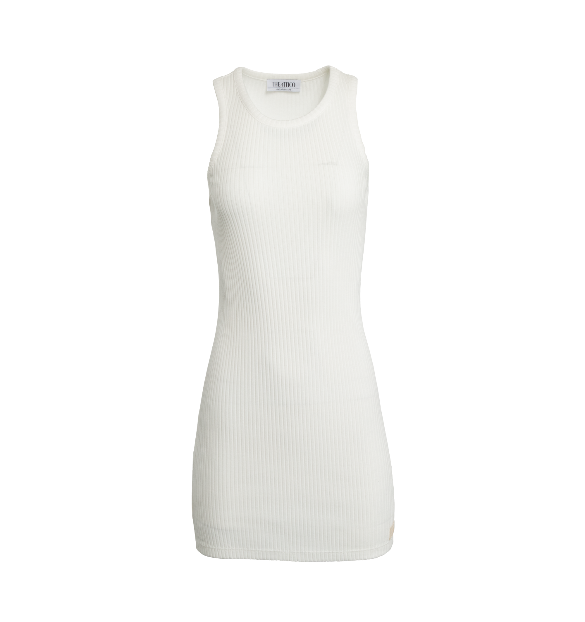 Ribbed Jersey Dress - White/black - Ladies