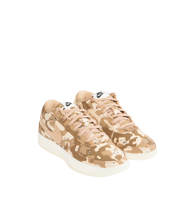Image 2 of 5 - BROWN - NIKE Book 1 SE Basketball Sneaker featuring Ripstop canvas texture, top-loaded Air Zoom unit in the heel, a top-loaded midfoot strong plastic plate, strong plastic sidewall cage for stability, full-length foam and rubber sole.
