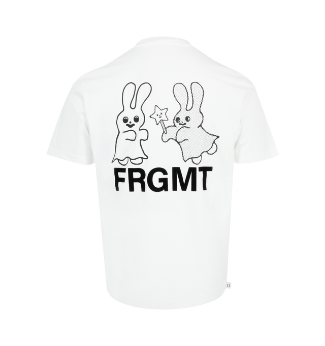Image 2 of 3 - WHITE - Moncler x FRGMT by Hiroshi Fujiwara collection- Bunny Logo Cotton T-Shirt featuring cotton jersey, ribbed crew neck, short sleeves printed bunny motif and logo details. 100% cotton.