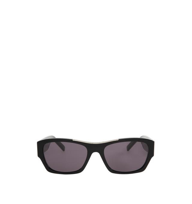 Image 1 of 3 - BLACK - GIVENCHY Square Logo Sunglasses featuring solid lenses, temple & top of the front logo details and square frame. Acetate. 100% UV protection. Made in Italy.