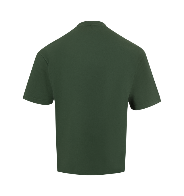 Image 2 of 2 - GREEN - PLEASURES Lick Tee featuring heavyweight fabric, garment dyed, ribbed collar, crew neck, short sleeves and printed graphic on front. 100% cotton.